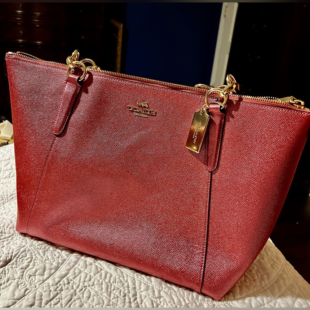 Coach Metallic Shimmery Pink handbag; rarely used; like new